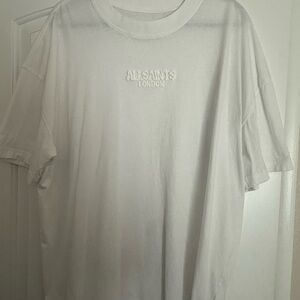 All Saints Men's Light Gray Tee